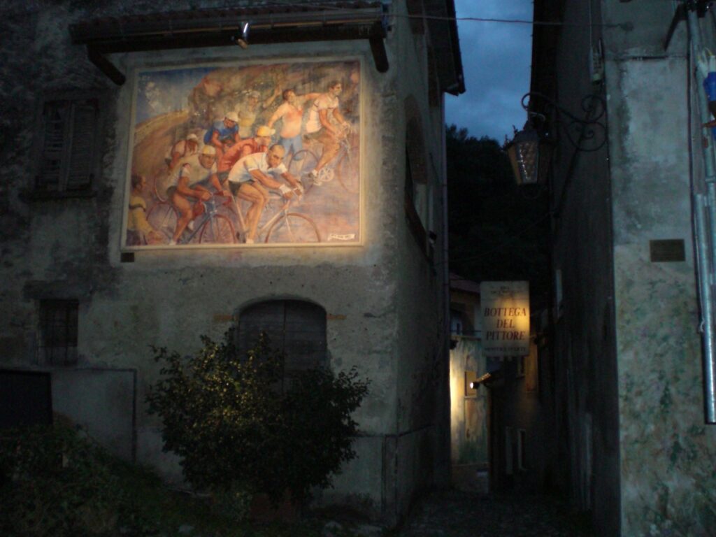 Città dei murales di Arcumeggia, Murales che celebra i mondiali di ciclismo 2008 - Cortesia di Domenico Del Grandi - Pro Loco Arcumeggia